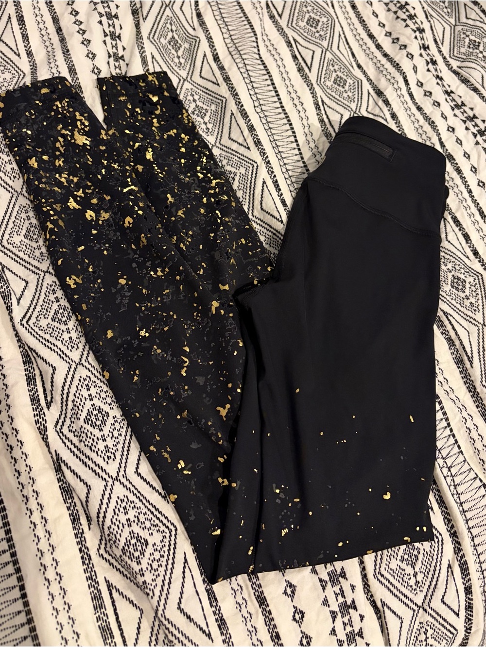 lululemon gold splatter speed tights